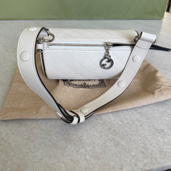 Gucci 760710 Blondie Mini Cylinder Shoulder Bag White Leather - Picture 4 of 15